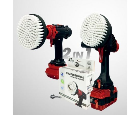 Профессиональная щетка Premium Drill Brush 2 in 1 - очень мягкий, белый, 15цм. Принадлежности для моющих средств