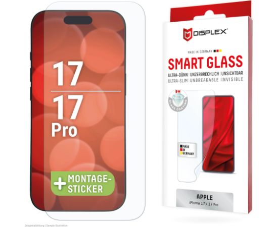 Apple iPhone 17/17  Pro Smart Screen Glass By Displex Transparent Ekrānu aizsardzība