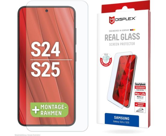 Samsung Galaxy S25/S24 Real Screen Glass By Displex Transparent Ekrānu aizsardzība
