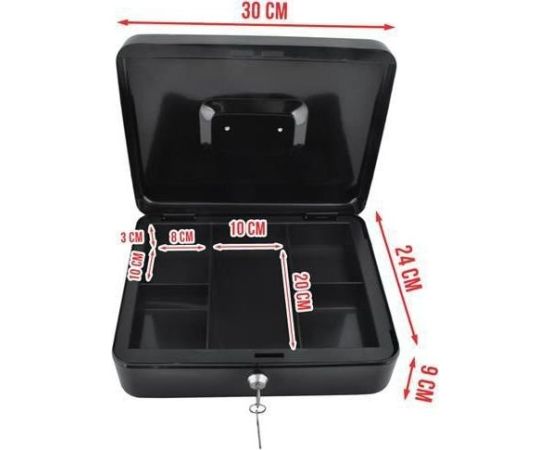 Iso Trade Kasetka sejf na pieniądze duża czarna metalowa na klucz uniwersalny Новости - Для офиса