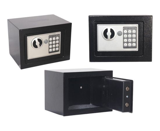 Leantoys Sejf Elektroniczny Na Kod Skrytka Stalowy Czarny Jaunumi - Birojam