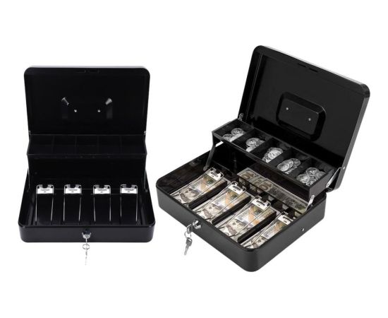 Leantoys Kasetka Na Banknoty Monety Na Kluczyk Metalowa Czarna Jaunumi - Birojam