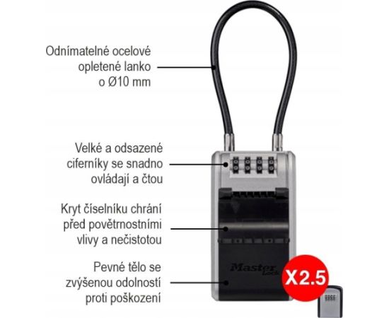 MasterLock Kasetka na klucze z zamkiem szyfrowym i elastycznš szeklš kablowš Новости - Для офиса