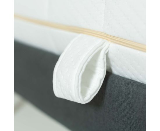 Gulta JUNO 90x200cm, ar matraci KUKKA DUO 11 ZONE, pelēka Gultas