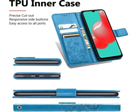 Case Flower Book Samsung A165 A16 4G/A166 A16 5G blue Neoriģinālie Maciņi