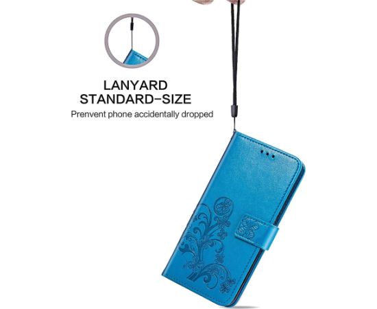 Case Flower Book Samsung A165 A16 4G/A166 A16 5G blue Neoriģinālie Maciņi