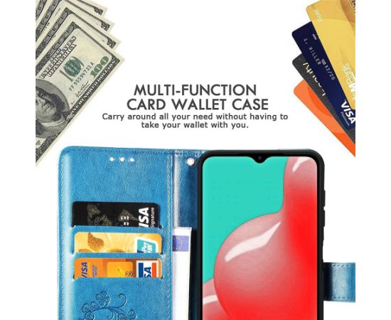 Case Flower Book Samsung A165 A16 4G/A166 A16 5G blue Neoriģinālie Maciņi