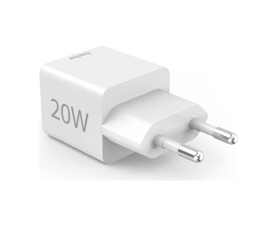 Hama 00201991 Fast Charger 1x USB-C 1x USB-A, Mini Charger, PD, 20W, White Telefonu lādētāji 220v