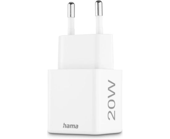 Hama 00201991 Fast Charger 1x USB-C 1x USB-A, Mini Charger, PD, 20W, White Telefonu lādētāji 220v