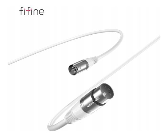 Fifine Kabel mikrofonowy L9CW XLR męski - żeńska, 1,8 m, biały Jaunumi - Audio-Video