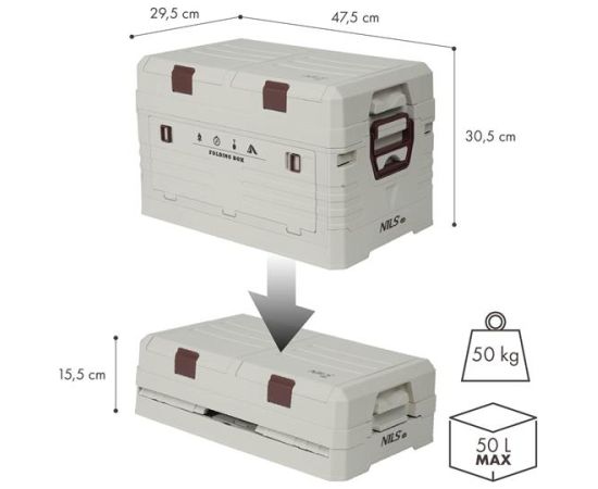 NCB4003 SALOKAMA KEMPINGA KASTE AR VĀKU 50L NILS CAMP Jaunumi - Sports