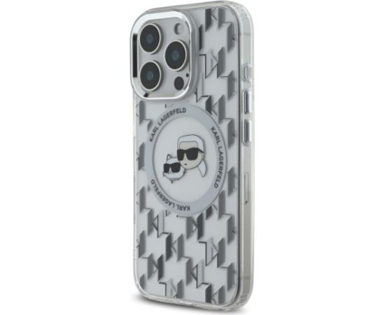 Karl Lagerfeld Hard IML Monogram Karl&Choupette Head MagSafe Case Aizsargapvalks priekš Apple iPhone 16 Pro Max Neoriģinālie Maciņi