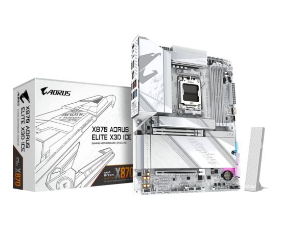 Gigabyte X870 Aorus Elite X3D IC E Mātesplate AMD AM5 / DDR5 / ATX Mātes plates