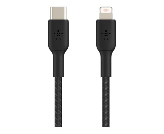 Belkin   BOOST CHARGE  USB-C to Lightning Cable, Braided, 2M Black Дата USB-кабели