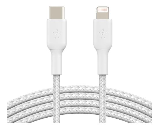 Belkin   BOOST CHARGE  USB-C to Lightning Cable, Braided, 2M White Дата USB-кабели