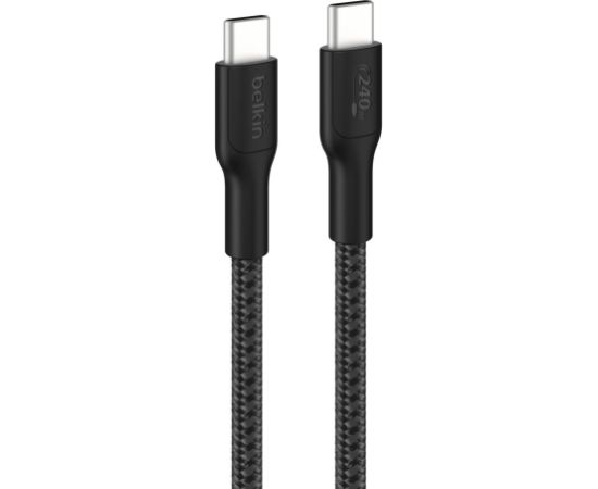 Belkin   USB-C TO USB-C 240W 2.0, BRAIDED PCR, 1M Black Дата USB-кабели