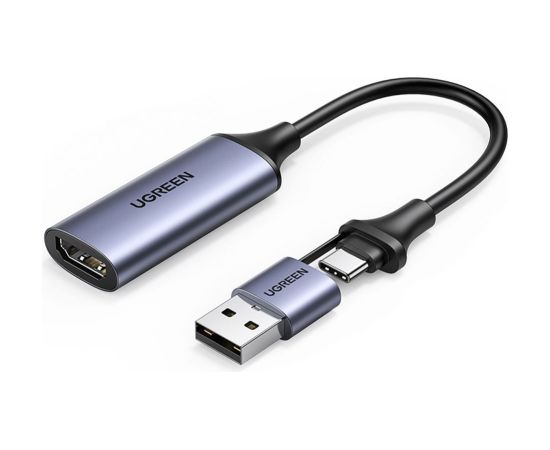 Ugreen   Ugreen CM489 40189 HDMI Adapter (Female) - USB-A / USB-C (Male) - Gray Новинки Компьютерная техника