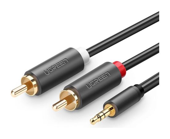 Ugreen   Ugreen AV102 10512 cable 3.5 mm mini jack (male) / 2RCA (male) 3m - gray Jaunumi - Datori