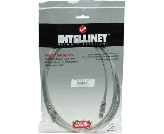 Intellinet Network Patch Cable, Cat5e, 2m, Grey, CCA, U/UTP, PVC, RJ45, Gold Plated Contacts, Snagless, Booted, Lifetime Warranty Tīkla vadi