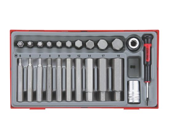 Tengtools Skrūvgriežu uzgaļu komplekts Teng Tools TTHEX23; 23 gab. Аксессуары для дрелей