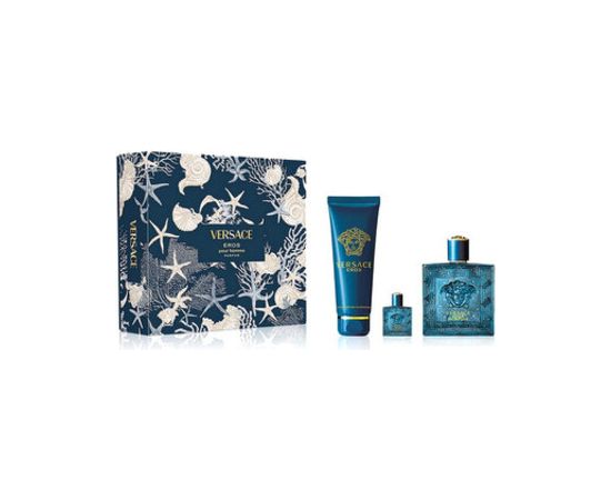 Versace Eros Eau de Parfum Dárková sada EDP 100 ml, miniaturka EDP 5 ml a sprchový gel 150 ml 100ml Парфюмерные наборы