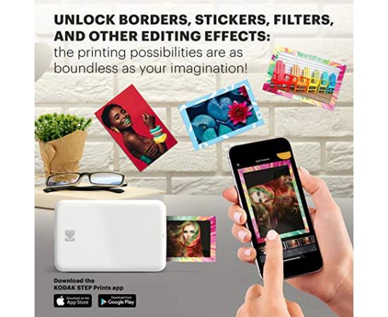 Kodak STEP Instant Mobile Photo printer Colour ZINK 2x3'' 1 ppm, Bluetooth, White Новости - Для офиса
