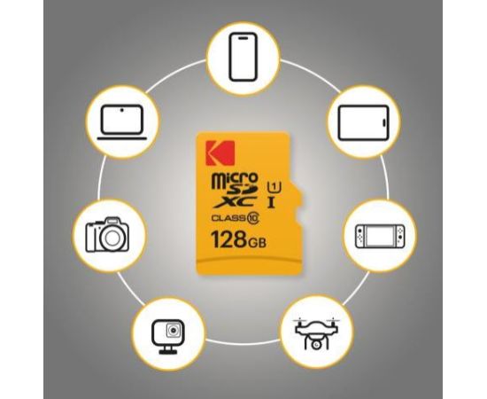 Kodak mSD 128GB UHS-I U3 Ultra EKMSDM128GXC10HPRK Atmiņas kartes micro SD SDHC