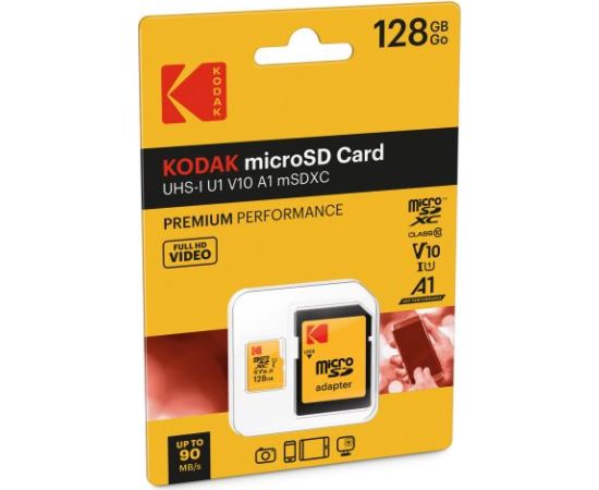 Kodak mSD 128GB UHS-I U1 V10 A1 Premium EKMSDM128GXC10K Карты памяти