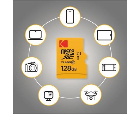 Kodak mSD 128GB UHS-I U1 V10 A1 Premium EKMSDM128GXC10K Карты памяти