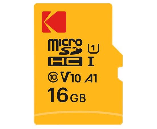 Kodak mSD 16GB UHS-I U1 V10 A1 Premium EKMSDM16GHC10K Atmiņas kartes micro SD SDHC