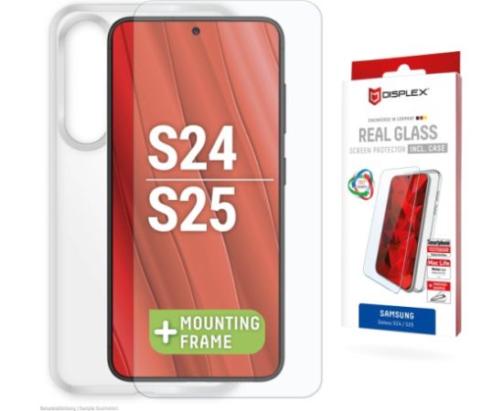 Samsung Galaxy S25/S24 Real Screen Glass + Case By Displex Transparent Защитная пленка для экрана