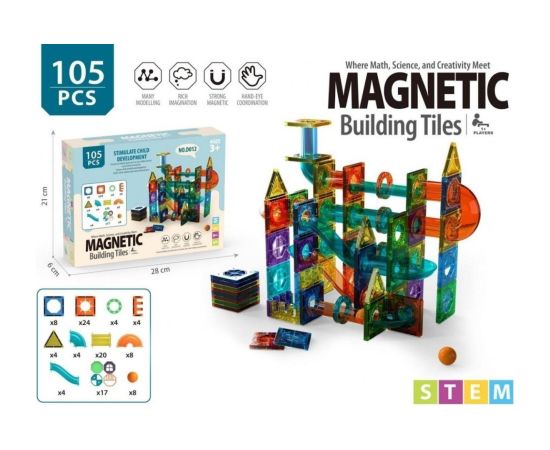 Madej Klocki magnetyczne 105 elementów Konstruktori 