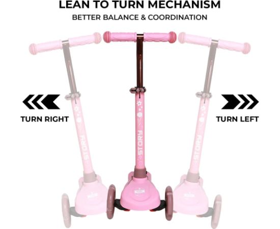 Story Mini LED trīsriteņu skrejritenis LED PINK Самокаты детские