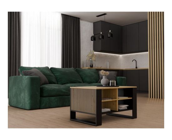 Top E Shop MODERN 4P SLIM ARTISAN COFFEE TABLE WITH BLACK LEGS Новинки Для дома и сада 