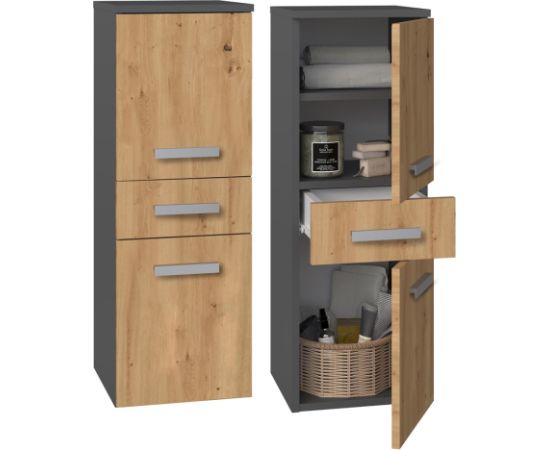 Top E Shop Topeshop NEL V DDS ANT/ART bathroom storage cabinet Graphite, Oak Jaunumi -Dārzam