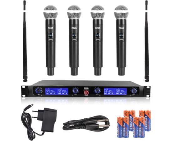 Dna Professional DNA WM4 VOCAL SET - Mikrofon bezprzewodowy, 4x nadajnik doręczny, system nagłośnienia UHF Mikrofoni