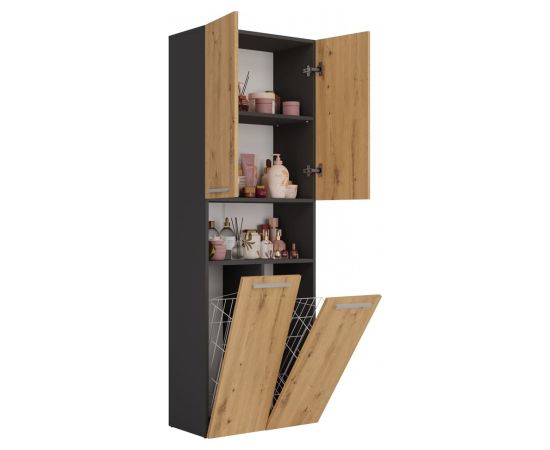 Top E Shop Topeshop NEL 2K DK ANT/ART KP bathroom storage cabinet Graphite, Oak Новинки Для дома и сада 