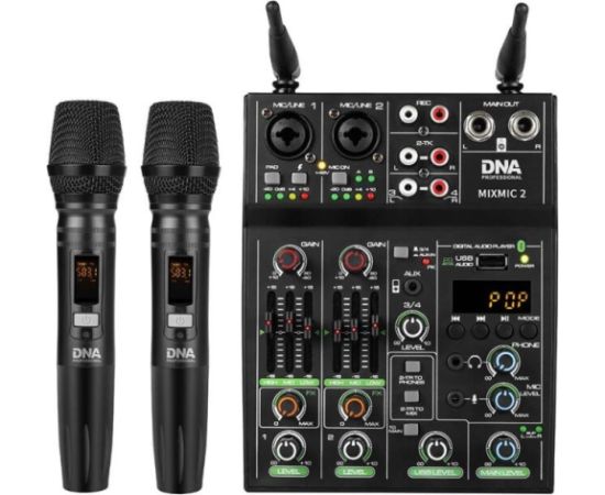 Dna Professional DNA MIXMIC 2 - Mikser audio, USB Bluetooth + 2x mikrofony bezprzewodowe DJ tehnika