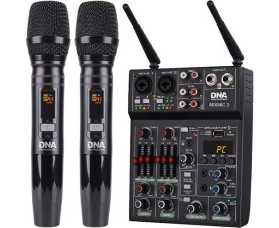 Dna Professional DNA MIXMIC 2 - Mikser audio, USB Bluetooth + 2x mikrofony bezprzewodowe DJ tehnika