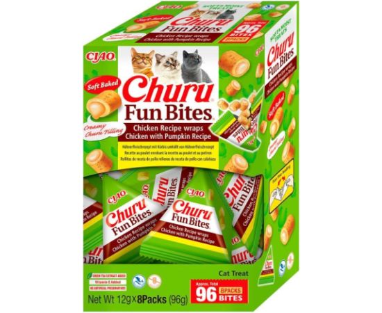 INABA Churu Fun Bites Chicken and pumpkin - cat treats - 8x12g Kaķu sausā barība