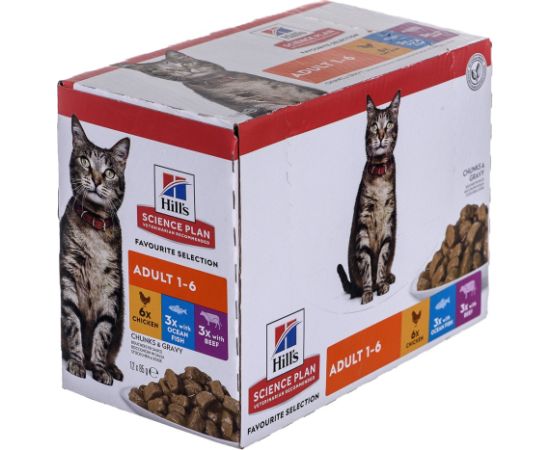 HILL'S Feline Adult Multipack Classic - saszetka 12x85g Kaķu konservi