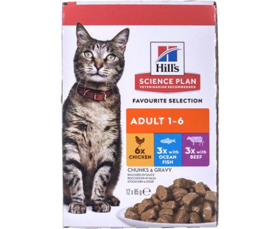 HILL'S Feline Adult Multipack Classic - saszetka 12x85g Kaķu konservi