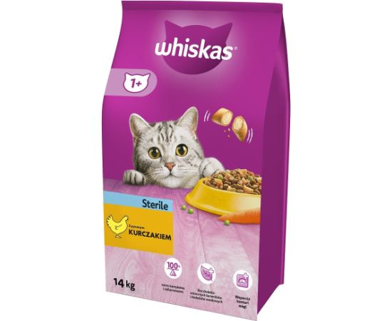 ‎Whiskas STERILE cats dry food Adult Chicken 14 kg Сухой корм для кошек