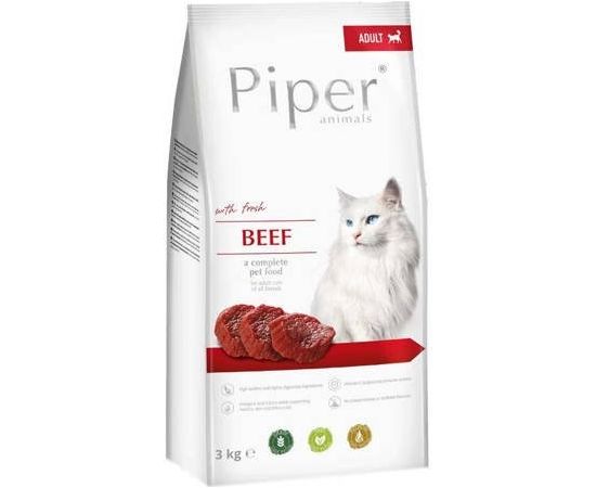 DOLINA NOTECI Piper Animals with beef - Dry Cat Food - 3 kg Kaķu sausā barība