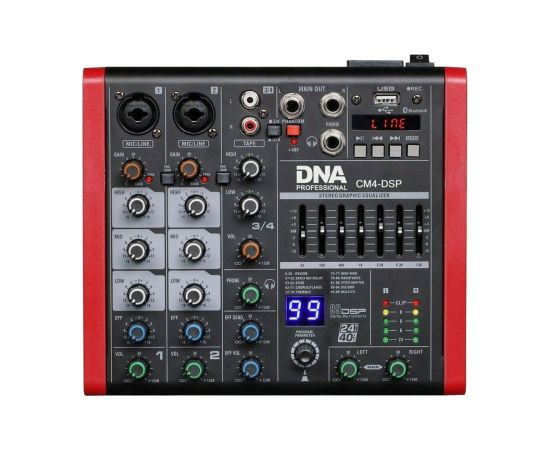 Dna Professional DNA CM4-DSP - Mikser audio, USB, MP3, Bluetooth, Phantom DJ tehnika