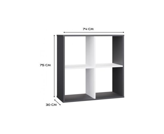 Top E Shop MALAX 2X2 SHELVING UNIT, ANTHRACITE/WHITE Jaunumi -Dārzam