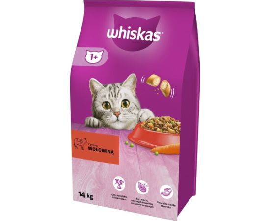 WHISKAS Adult Beef - dry cat food - 14 kg Kaķu sausā barība