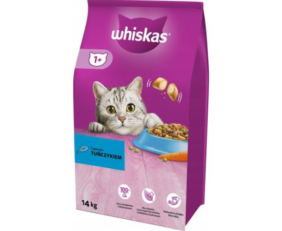 WHISKAS Adult with delicious tuna - dry cat food - 14kg Kaķu sausā barība
