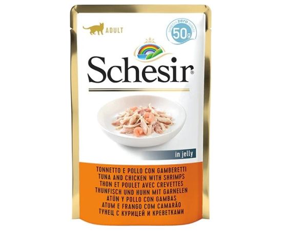 Agras Pet Foods SCHESIR in jelly Tuna and chicken with shrimps - wet cat food - 50 g Консервы кошек
