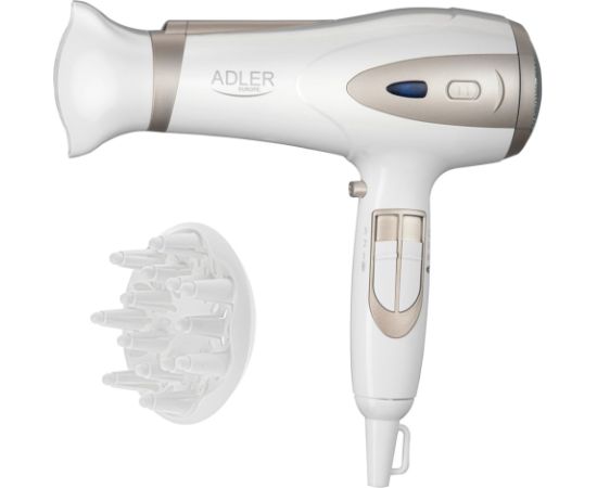 ADLER AD 2248WC HAIR DRYER, WHITE AND CHAMPAGNE Matu fēni